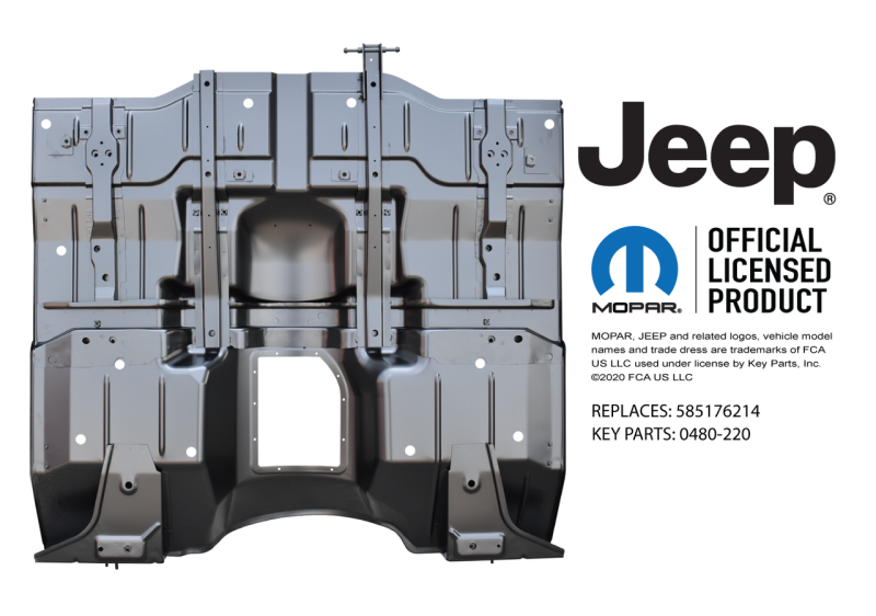 87-'95 JEEP WRANGLER FULL FLOOR PAN ASSEMBLY, REPLACES 55176214