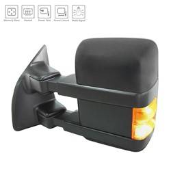 LKQ - 2009-2012 Ford Super Duty Pickup Driver's Side Door Mirror Power Adjustment, Power Folding, Heated, Blind Spot Mirror, Housing Turn Signal Indicator, Memory Setting, Mirror Turn Signal Indicator, Textured