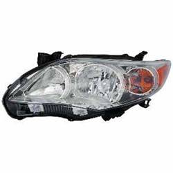 LKQ - '11-'13 Toyota Corolla Driver Side Head Light Assembly With Chrome Bezel