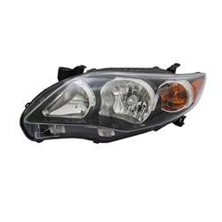 LKQ - '11-'13 Toyota Corolla Driver Side Head Light Assembly. With Black Bezel
