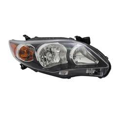 LKQ - '11-'13 Toyota Corolla Passenger Side Head Light Assembly. With Black Bezel