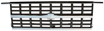 88-'91 CHEVROLET BLAZER GRILLE CENTER, CHROME/SLVR, W/DUAL H/L