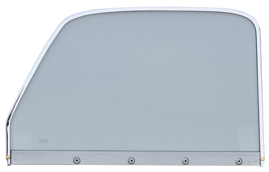 ‘47-’50 CHEV/GMC P/U WINDOW GLASS ASSY CLEAR GLASS WITH CHROME TRIM DRIVER'S SIDE