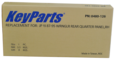 87-95 YJ WRANGLER REAR QUARTER PANEL WITH B POST REINFORCEMENT, RH - Image 4