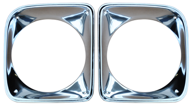 '67-'68  CHEVROLET/GMC PICKUP AND SUBURBAN ANODIZED, BRIGHT, HEADLIGHT BEZEL SET