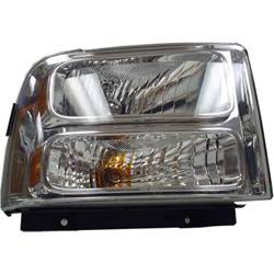 '05 Ford Excursion, '05-'07 Ford F-250 Super Duty, '05-'07 Ford F-350 Super Duty, '05-'07 Ford F-450 Super Duty, '05-'07 Ford F-550 Super Duty Passenger Side Head Light Assembly