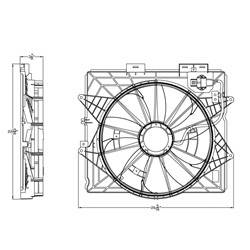 '09-'14 Cadillac CTS, '09 Cadillac SRX Radiator/Condenser Fan Assembly