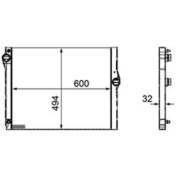'09-'12 BMW 750i, '10-'12 BMW 750i xDrive, '09-'12 BMW 750Li, '10-'12 BMW 750Li xDrive, '10-'12 BMW 760Li Radiator For Models With 4.4l V8 And 6.0l V12